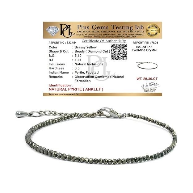 Original Pyrite Anklet - Wealth, Protection, Confidence, Positive Energy