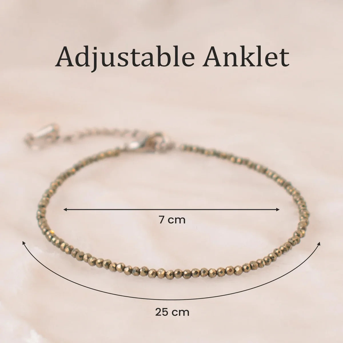 Original Pyrite Anklet - Wealth, Protection, Confidence, Positive Energy