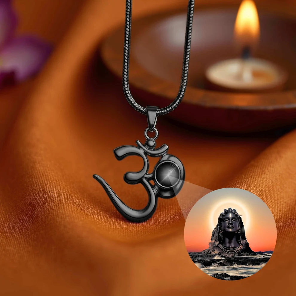 OM Pendant with Adiyogi Photo Inside