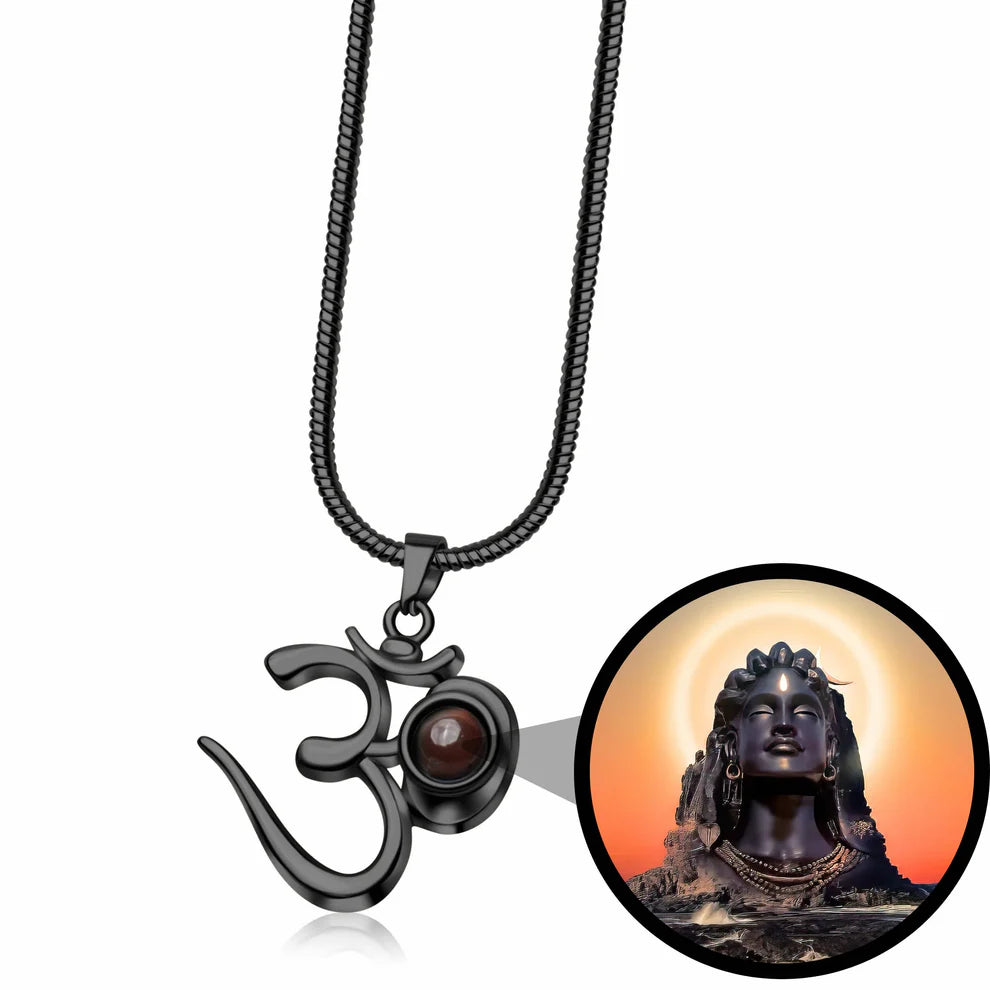 OM Pendant with Adiyogi Photo Inside