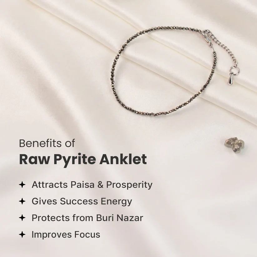 Original Pyrite Anklet - Wealth, Protection, Confidence, Positive Energy