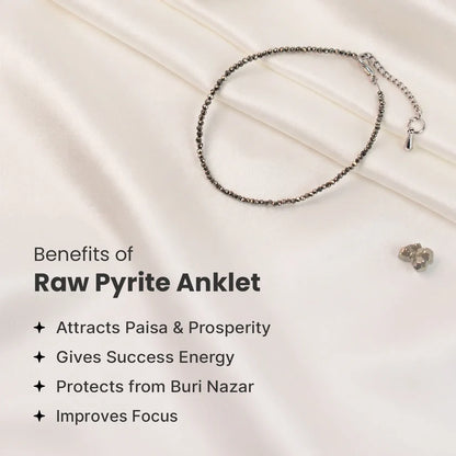 Original Pyrite Anklet - Wealth, Protection, Confidence, Positive Energy