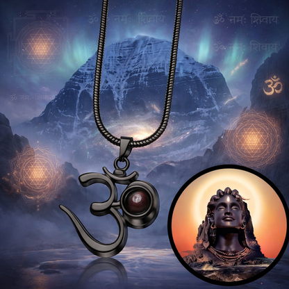 OM Pendant with Adiyogi Photo Inside